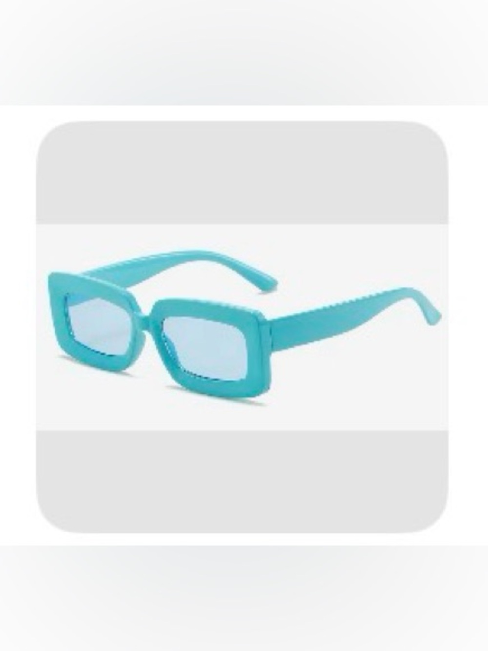 **NEVER WORN** Aqua Turquoise Rectangular Sunglasses